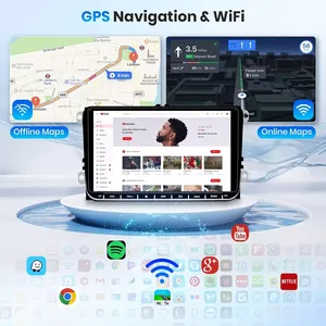 2 DIN 9 inch Android đài phát thanh cho VW Ghế Golf Passat Jetta Bọ Cánh Cứng TIGUAN Carplay stereo với GPS & RGB chức năng - Product Image 4