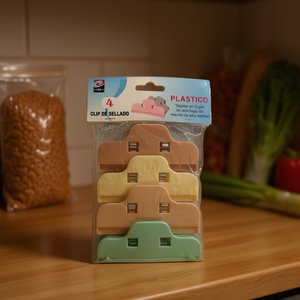 Plastico Food Sealing Clips 4Pc Set Plastic Bag Closure Kitchen Storage - Product Image 2