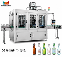 Machine de remplissage et d'embouteillage automatique de boissons gazeuses en bouteilles de verre de 250 ml et 500 ml, 4000 BPH~20000 BPH, pompe à moteur, prix usine, CE