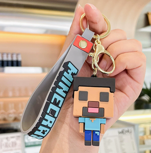 Al por mayor Llaveros colgantes <span class=keywords><strong>de</strong></span> dibujos animados bonitos del juego My World 3D Sandbox para coche y bolso - Product Image 3