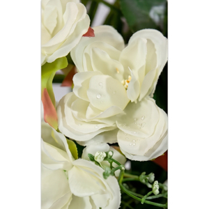 Bouquet de fleurs artificielles roses et blanches, couronnes et guirlandes décoratives, arrangement floral mural pour la décoration de la maison et des mariages - Product Image 3