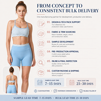 Ensemble de yoga personnalisé pour femme : Soutien-gorge de sport à carreaux avec dos réglable et short cycliste taille haute sans couture avant pour la gym, le Pilates et les activités sportives