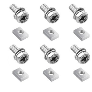 Stainless Steel License Frame <b>Screw</b> <b>Set</b> M6x10 M6x12 M6x14 M6x16 M6x18 M6x20 Phillips Head Hex Nut Clamp Kit - Product Image 1