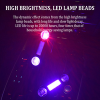 Décoration intérieure de voiture, lumière stroboscopique LED USB automatique avec abat-jour en PVC/cristal pour un ajustement universel