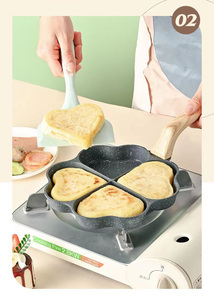 Trứng Omelette Pan 4-cup không dính Granite Omelette Chảo ăn sáng Frying Pan trứng nồi thích hợp cho bếp gas & cảm ứng - Product Image 3