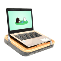 Support d'ordinateur portable pliable et portable en bambou avec plateau, idéal pour le bureau, le lit et le canapé, avec sac de rangement