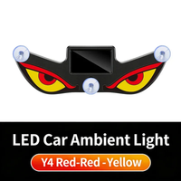 Duefo Nouvelle Lumière d'Ambiance Décorative LED Sans Fil Solaire Effet Œil de Diable pour Voiture 12V, pour Vitre Arrière Triangulaire, Lumière d'Ambiance Ludique