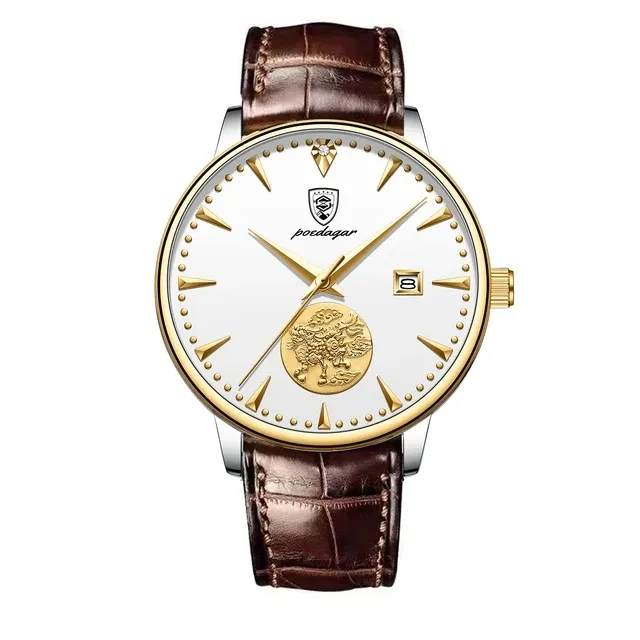 POEDAGAR 151 di marca di lusso orologi da uomo meccanici da uomo orologi da uomo in pelle con calendario impermeabile Tourbillon orologio da uomo