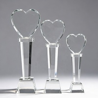 Trophée en cristal en forme de cœur sur mesure, noble, pour les événements d'entreprise et la reconnaissance