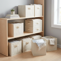 Boîtes de rangement pliables en tissu non tissé sur mesure, grande capacité, pour bureau, maison, armoire, articles divers