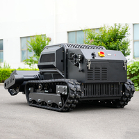 Débroussailleuse automotrice télécommandée diesel tout-terrain 1000 mm sur chenilles pour la remise en état des terres, tondeuse à fléaux tout-terrain