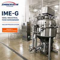 Homogénéisateur-mélangeur sous vide de qualité alimentaire 1000L pour la production en série, système de mélange intégré pour projet d'ingénierie d'usine alimentaire