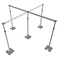 Soporte Rectangular Plateado de Aluminio de 4 Lados para Fondo, Duradero, para Bodas, Eventos, Aniversarios, con Exhibidores de Globos