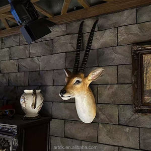 Décoration murale en résine A165 Tête <span class=keywords><strong>de</strong></span> Biche, style européen et américain, pour bar, décoration créative pour la maison, sculpture animale pour salon, ornement décoratif - Product Image 3