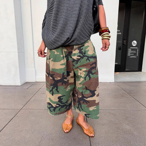 BR6007 Nouveaux pantalons amples et droits décontractés de style streetwear pour femmes, <span class=keywords><strong>camouflage</strong></span>, mi-longs - Product Image 2