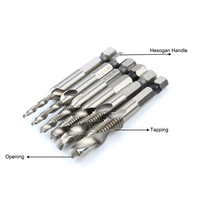 6 Buah HSS 4341 Metric Hex M3 M4 M5 M6 M8 M10 Komposit/Kombinasi Sekrup Ulir Tap Taper Bor Bit Set Alat