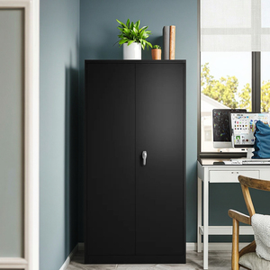 Wholesale Modern Steel Filing Cabinets with 2 Glass <b>Doors</b> and Key <b>Lock</b> for Home Office and Commercial Use - Product Image 1