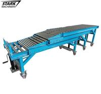 Unpowered Gravity Telescopic Roller Conveyor Adjustable Height for Warehouse Logistics Carton Loading Unloading