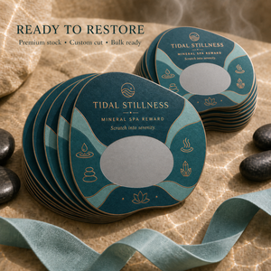Cartes à gratter personnalisées de haute qualité, formes variées, impression couleur, carton écologique, thème spa, carte cadeau à gratter - Product Image 3