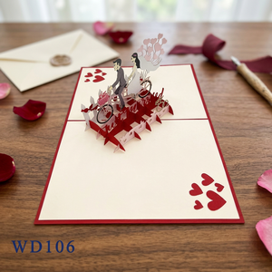 Cartes Pop-up Artisanales en Papier pour Mariage, Saint-Valentin, Anniversaire, Noël - Thème Amour (Vente en Gros) - Product Image 1