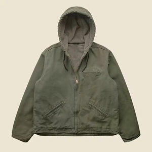 Chaqueta de Trabajo de Lona Caqui Lavada de Peso Pesado Personalizada al por Mayor de YTS, Chaqueta de Trabajo Vintage para Carpintero para Hombre - Product Image 4