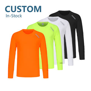 高品質のメンズ長袖フィットネス軽量速乾性通気性スリムポリエステルカスタマイズ可能なロゴ新しい反射プリント - Product Image 1
