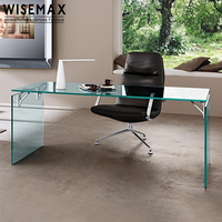 WISEMAX FURNITURE Meubles de style nordique simple Bureau en verre acrylique transparent Chambre à coucher Table de maquillage Table de lecture Table de bureau pour la maison
