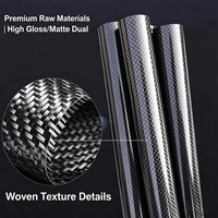 Tube en fibre de carbone haute résistance 17 mm, 16 mm, 18 mm, 20 mm de diamètre extérieur, enroulé en rouleau, fibre de carbone 3K pour support photo et modèles RC