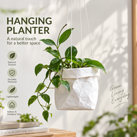Pot suspendu en papier kraft lavable, léger, pour plantes d'intérieur, bagages et sacs