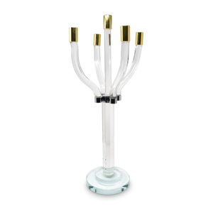 Candelabro da tavolo HMS 20 \ "chiaro oro e argento portacandele eleganti barattoli e lanterne - Product Image 1
