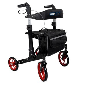 Lightweight Aluminum <b>Folding</b> <b>Walker</b> 8.15kg Four-Wheeled Mobility Aid For Elderly Portable Rehabilitation Cart - Product Image 2