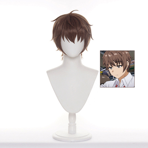 Perruque de cosplay synthétique Ainizi Brown de 30 cm de long, <span class=keywords><strong>Rascal</strong></span> <span class=keywords><strong>Does</strong></span> <span class=keywords><strong>Not</strong></span> <span class=keywords><strong>Dream</strong></span> <span class=keywords><strong>of</strong></span> Bunny <span class=keywords><strong>Girl</strong></span> Senpai, rôle d'Azusagawa Sakuta - Product Image 1