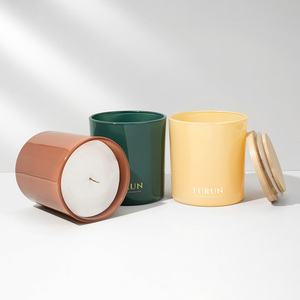 Pot à bougie en verre personnalisé Conteneurs à bougie de luxe vides avec emballage en gros - Product Image 1