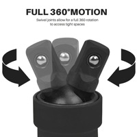 Juego de 18 piezas de herramientas de extensión para llaves de impacto, junta universal giratoria, adaptador de llave de vaso profundo de 1/4", 3/8", 1/2", barra de extensión