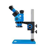 Microscopio Trinocular RELIFE M9T-B11 con Lente de Zoom Continuo de 6-45X, Adaptador 0.5CTV, Base de Gran Área para Herramientas de Soldadura de PCB de Teléfono