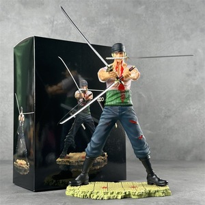 Figurine d'anime <span class=keywords><strong>One</strong></span> <span class=keywords><strong>Piece</strong></span> Zoro de 17 cm en gros, modèle de collection de bureau avec double tête et pose de combat - Product Image 6