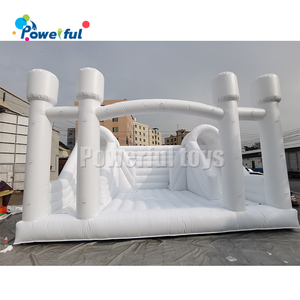 Alquiler de fiestas, tobogán de rebote blanco, <span class=keywords><strong>castillo</strong></span> inflable para saltar, tobogán blanco inflable - Product Image 4