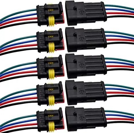 16 AWG Way Car Waterproof Electrical Connector,4 pin Plug Auto Electrical Wire Connectors Marine for Car, Truck, Boat, and Other