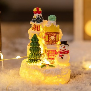 Resin <strong>Christmas</strong> <strong>Village</strong> Figurines LED Lighted <strong>Christmas</strong> <strong>Village</strong> <strong>Houses</strong> Miniature Indoor Room Decor Collectible Buildings - Product Image 5