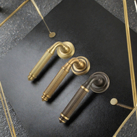 Poignée de porte en laiton satiné, laiton antique, laiton français, rosette en laiton pour portes d'hôtels et résidentielles