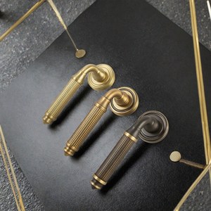 Manija de Puerta de Latón, Latón Satinado, Latón Antiguo, Herrajes de Latón Francés para Puertas de Hoteles y Residenciales - Product Image 3