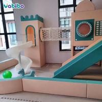 Moderno y Robusto Conjunto de Juegos Infantiles para Interiores, Equipo de Juego Suave para Niños, Parque Infantil Comercial con Tobogán y Piscina de Pelotas