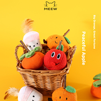 Kattenspeelgoed Schattig fruitvormig kattenkruid pluche speeltje Fruit kauwspeeltje met Silver Vine stick voor kittens om op te kauwen