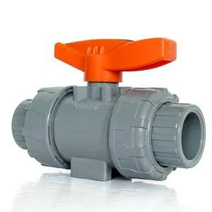 Industrie Hochdruck-CPVC UPVC PVDF-Ventile Doppelverschluss-Kugelventil für die Wasserversorgung