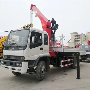 中国ISUZU FTR 8トン6輪トラック搭載クレーンストレートアームクレーントラック付き