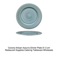 Assiette plate artisanale bleue 31,5 cm Corona Pa1604902912