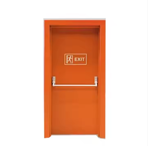 Puerta de salida de seguridad de acero ignífugo de una sola hoja de alta calidad, puerta ignífuga de acero de alta resistencia Puerta ignífuga de acero con barra de empuje - Product Image 4