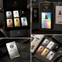 Tarjeta de Membresía Metálica Personalizada con Logotipo Grabado, Tarjeta VIP Corporativa Multicromada para Aplicaciones de Identidad de Marca Empresarial