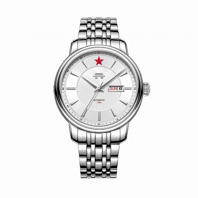Beijing Watch Red Star Chinese Zodiac Rat 42mm Luminous Mechanical Automatic Stainless Steel Skeleton Luxury Business Watch 20mm
