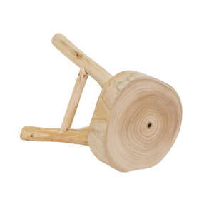 Sgabello Rotondo in Legno, Poggiapiedi Decorativo per Camera da Letto e Soggiorno, Arredo d'Accento - Product Image 3